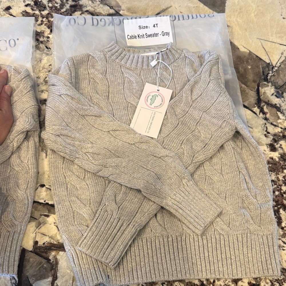 Cozy Kids Cable Knit Sweater in Beige